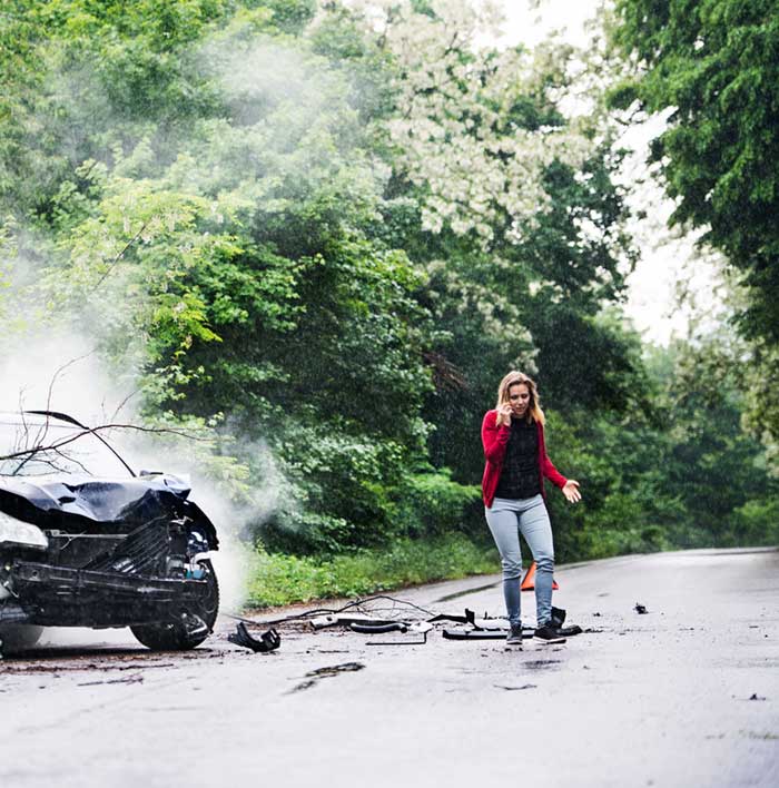 Car accident scene near Edmonds, Washington — uninsured motorist claim