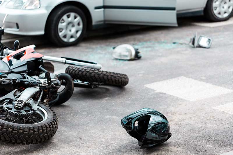 Motorcycle and bicycle accident scene near Mukilteo, Washington