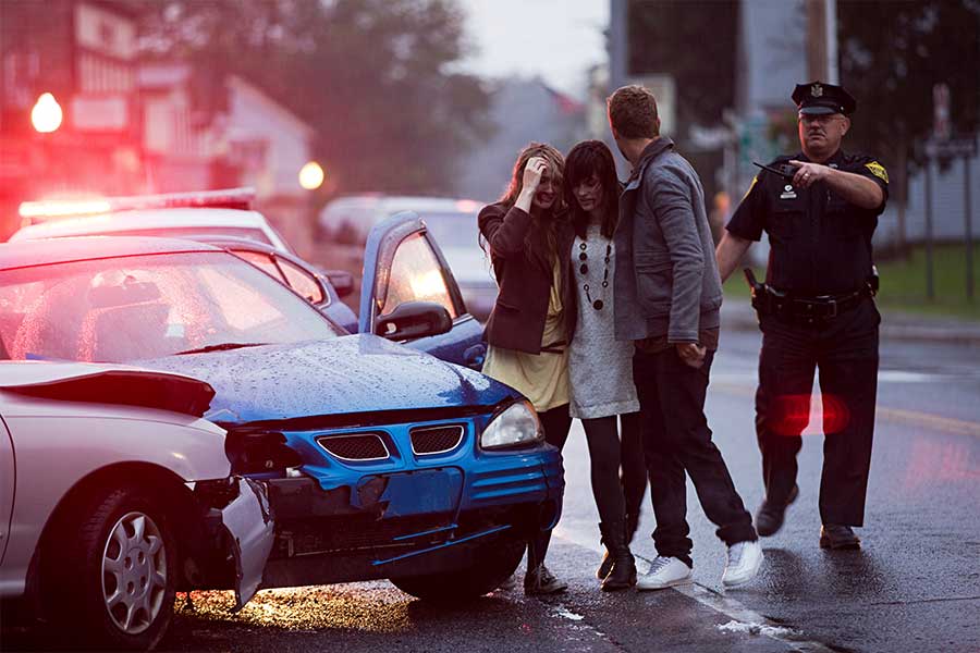 Rideshare accident scene near Edmonds, Washington