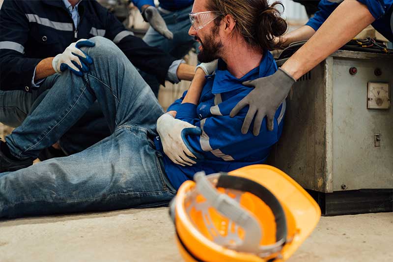 Construction workplace accident scene near Edmonds, Washington